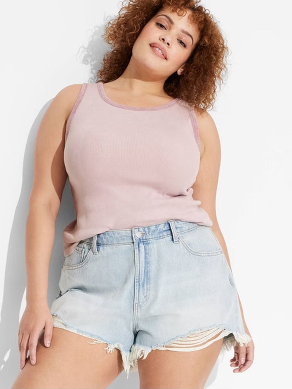 wild fable Light Pink Ribbed Tank Top